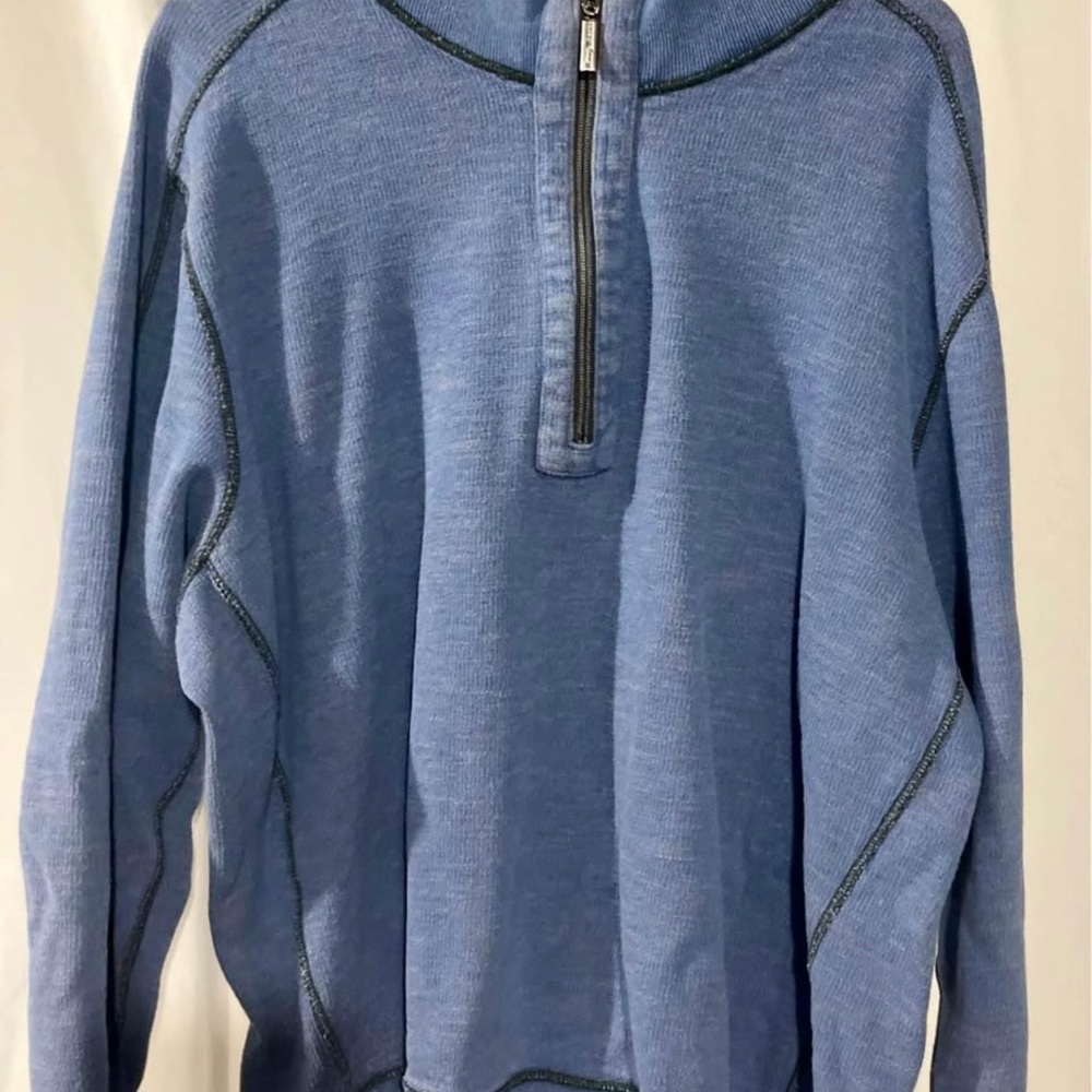 Tommy Bahama Blue Zip Up Sweater Relaxed Fit